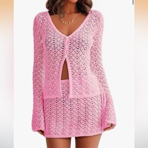 NWT Pink Knit Swim Cover-Up
